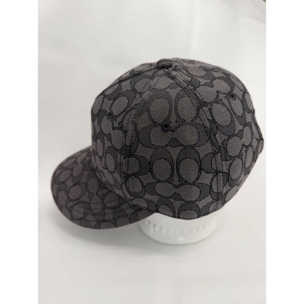 Coach Logo Pattern Adjustable Baseball Cap Hat Black/Gray Size M/L